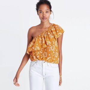 MADEWELL One Shoulder Yellow Top